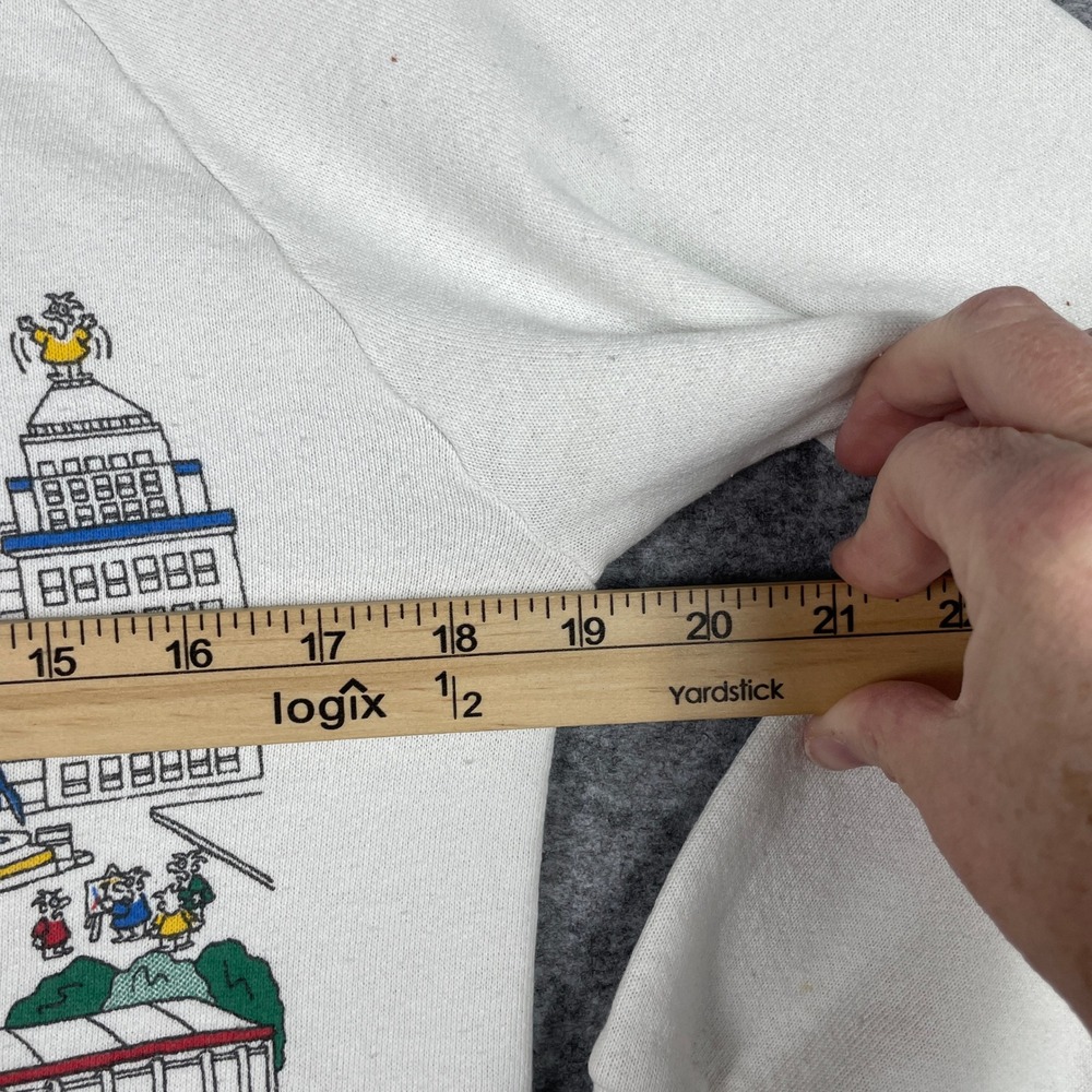 VTG Cincinnati Map Barb McClain Sweatshirt Mens M White 80s Made In USA - Picture 8 of 9